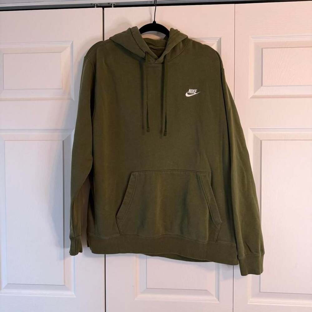 Nike Olive Green Swoosh Pullover Hoodie